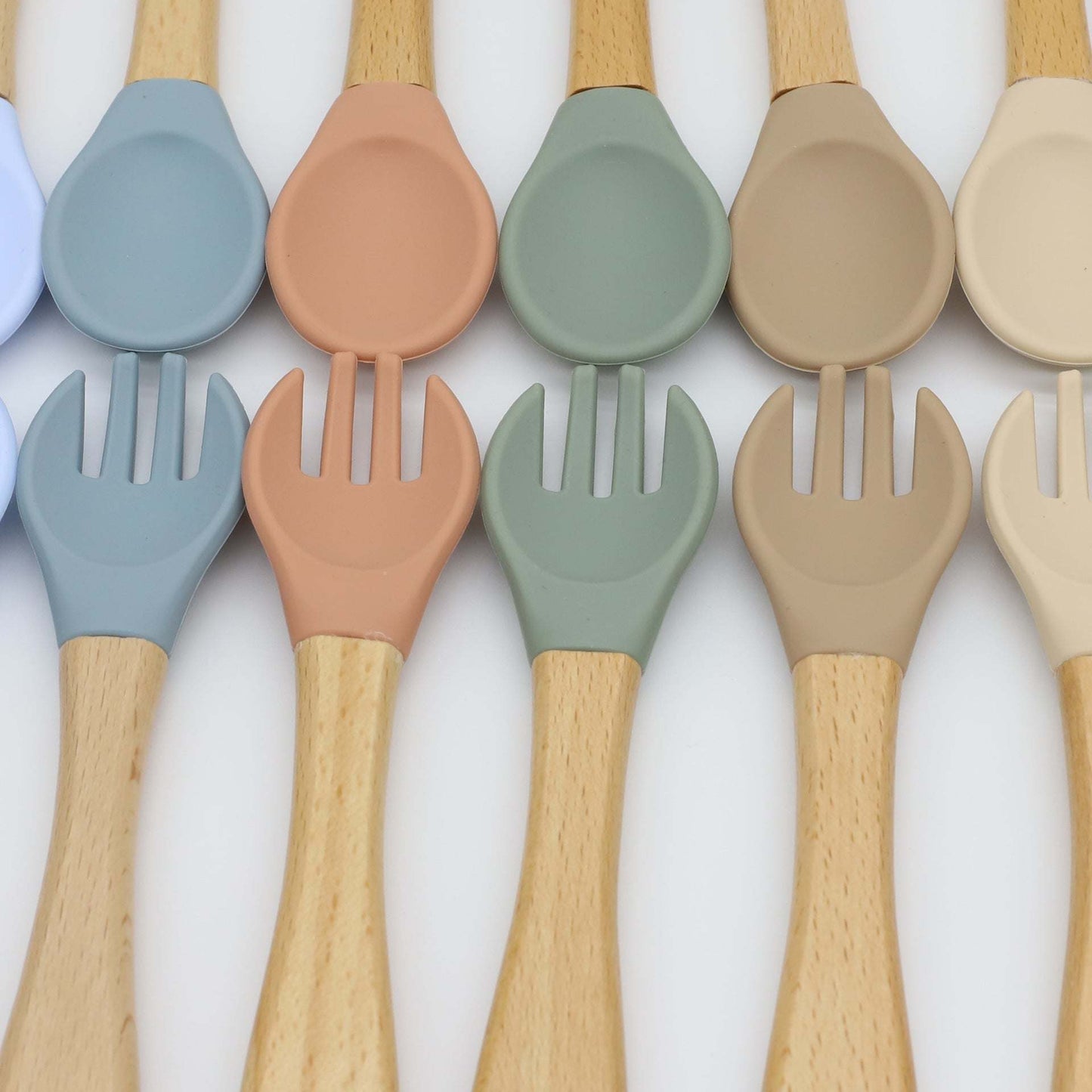 Silicone Wooden Handle Cutlery