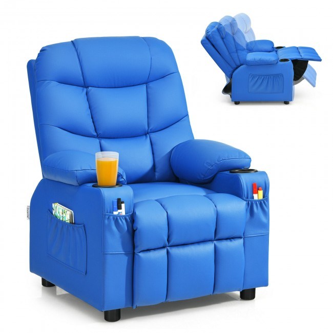 Kids Recliner w/ Cup Holders and Side Pockets