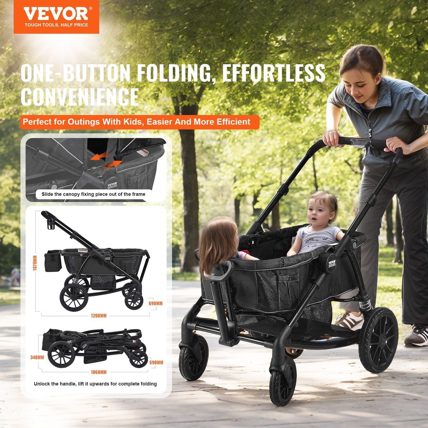 VEVOR All-Terrain Stroller Wagon