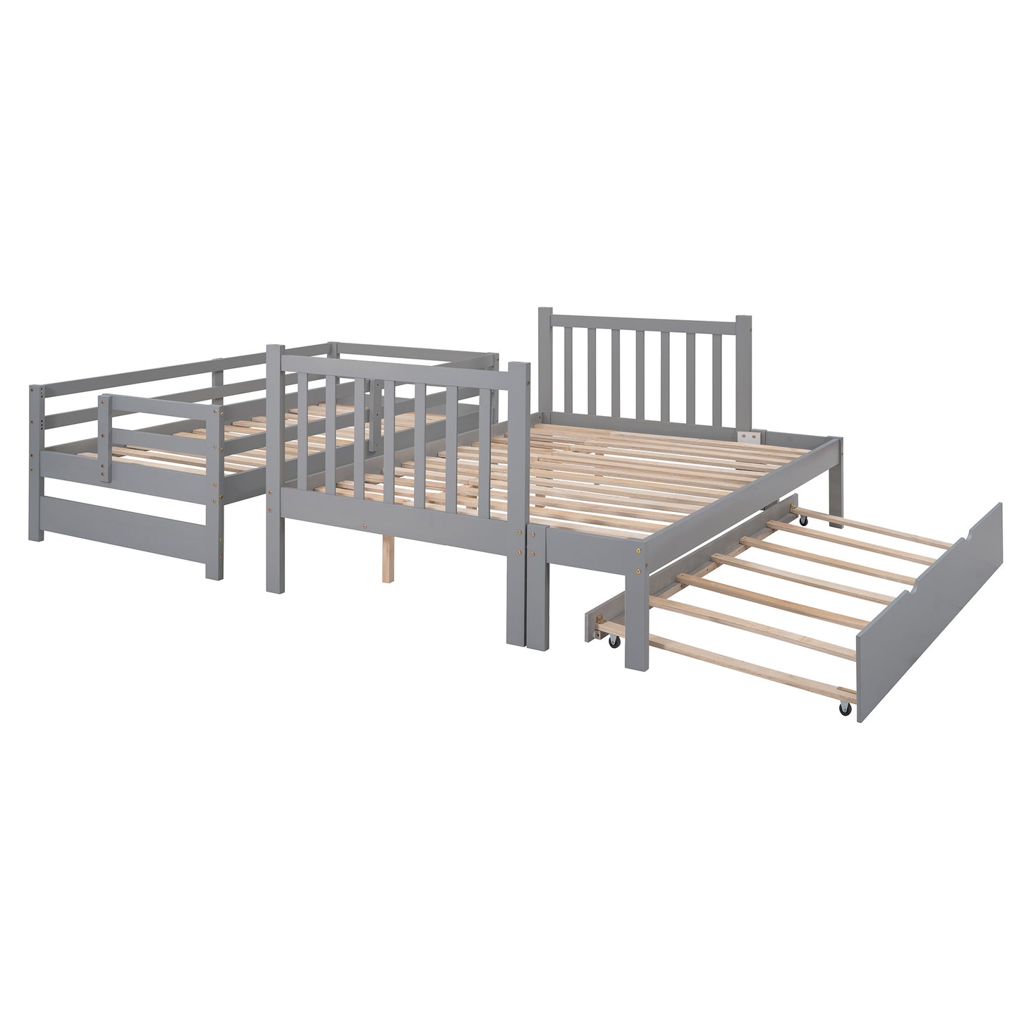 Twin over Twin/Full Bunk Bed w/Twin Size Trundle