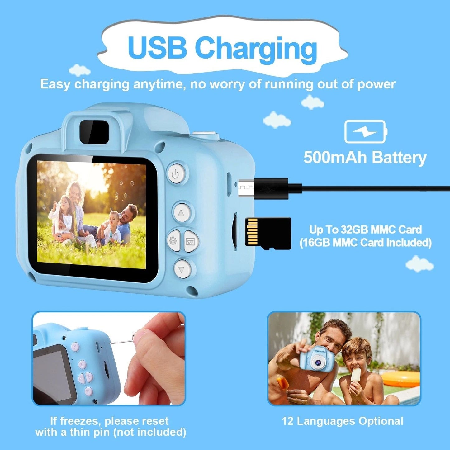 12MP 1080P FHD Digital Camera w/ 2.0' Screen