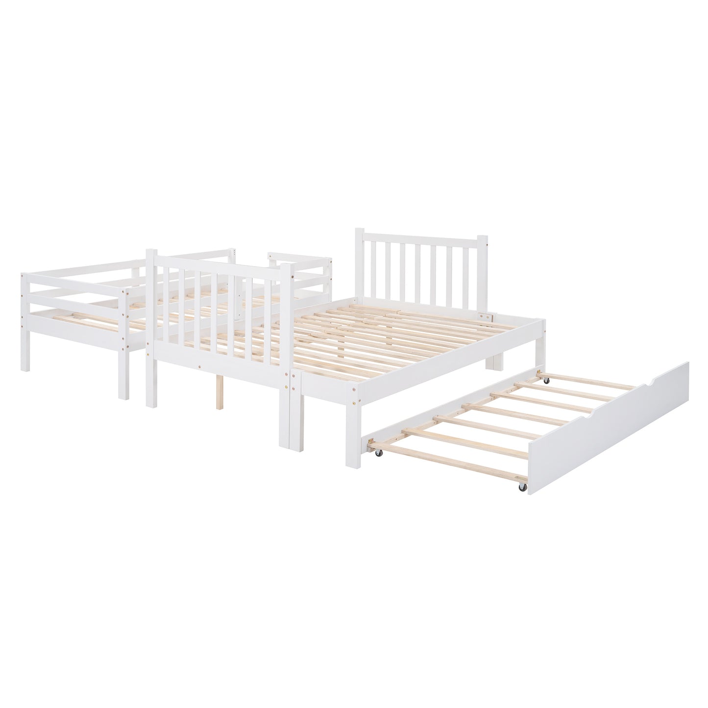 Twin over Twin/Full Bunk Bed w/Twin Size Trundle