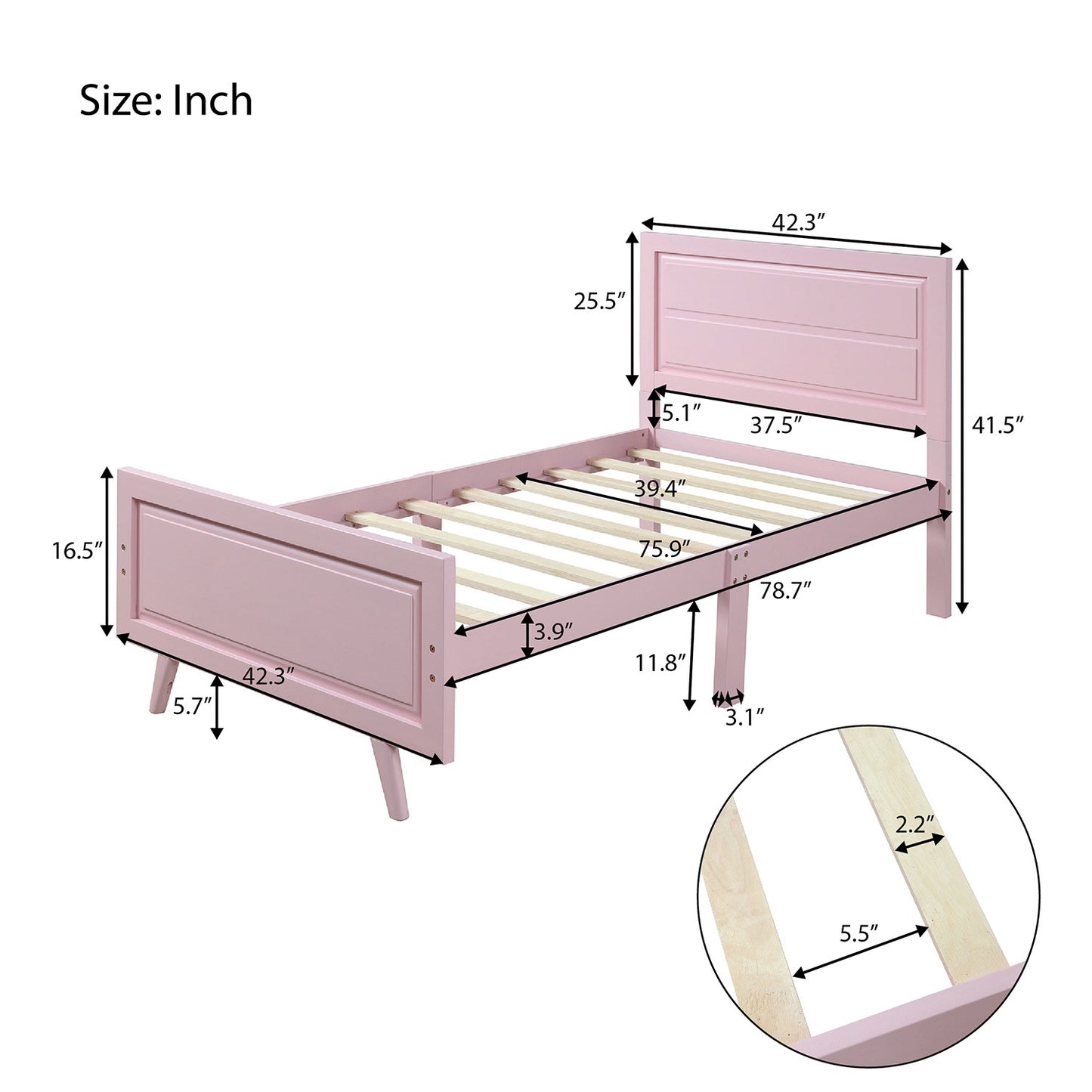 Wood Platform Twin Bed