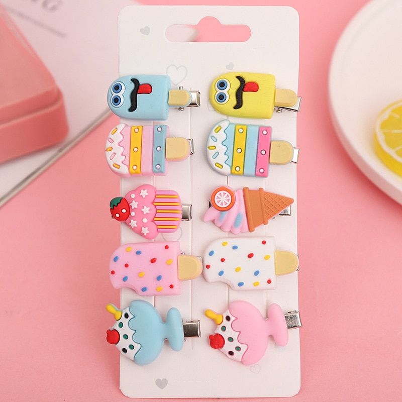 10Pcs Cartoon Hairclips