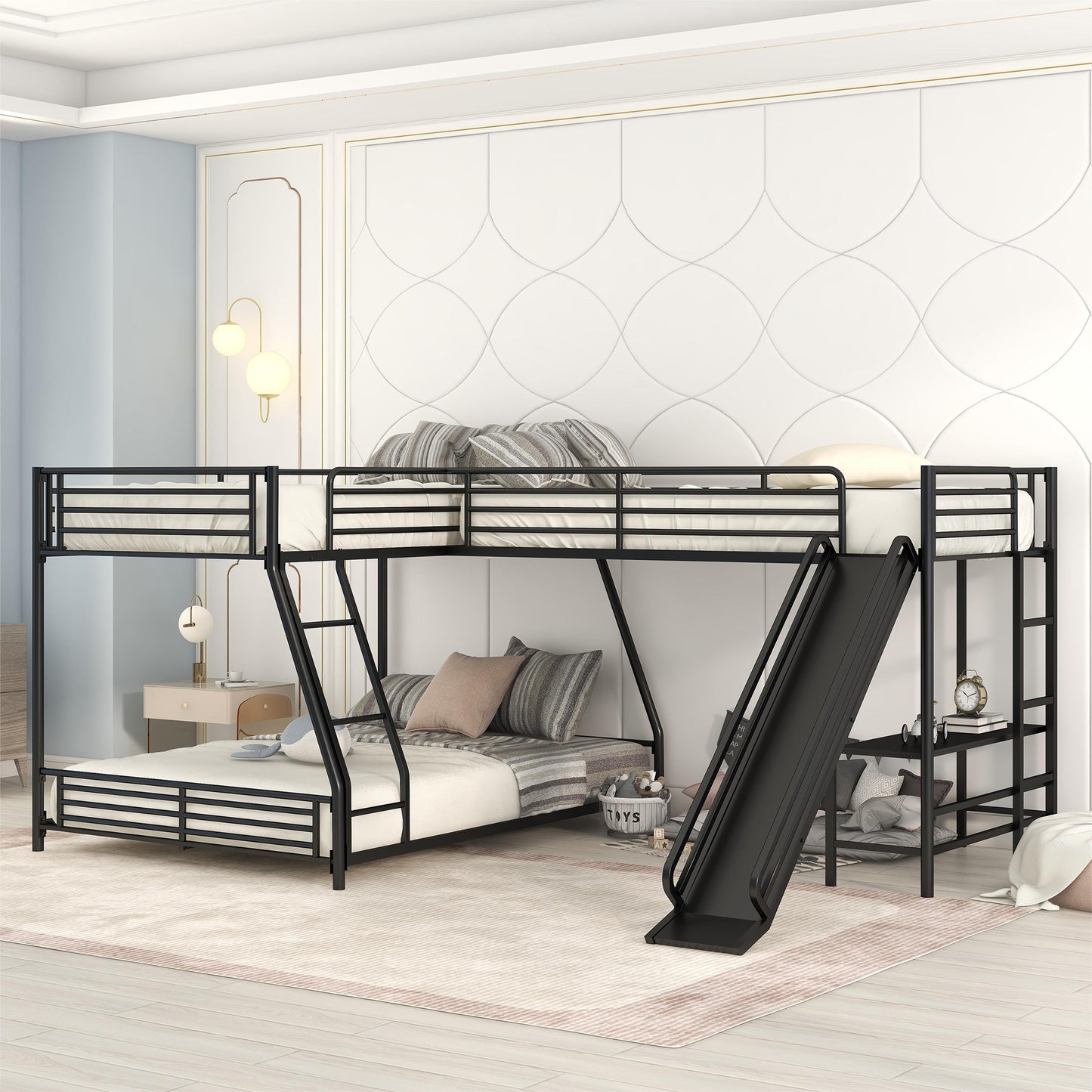 L-Shaped Twin over Full Bunk Bed