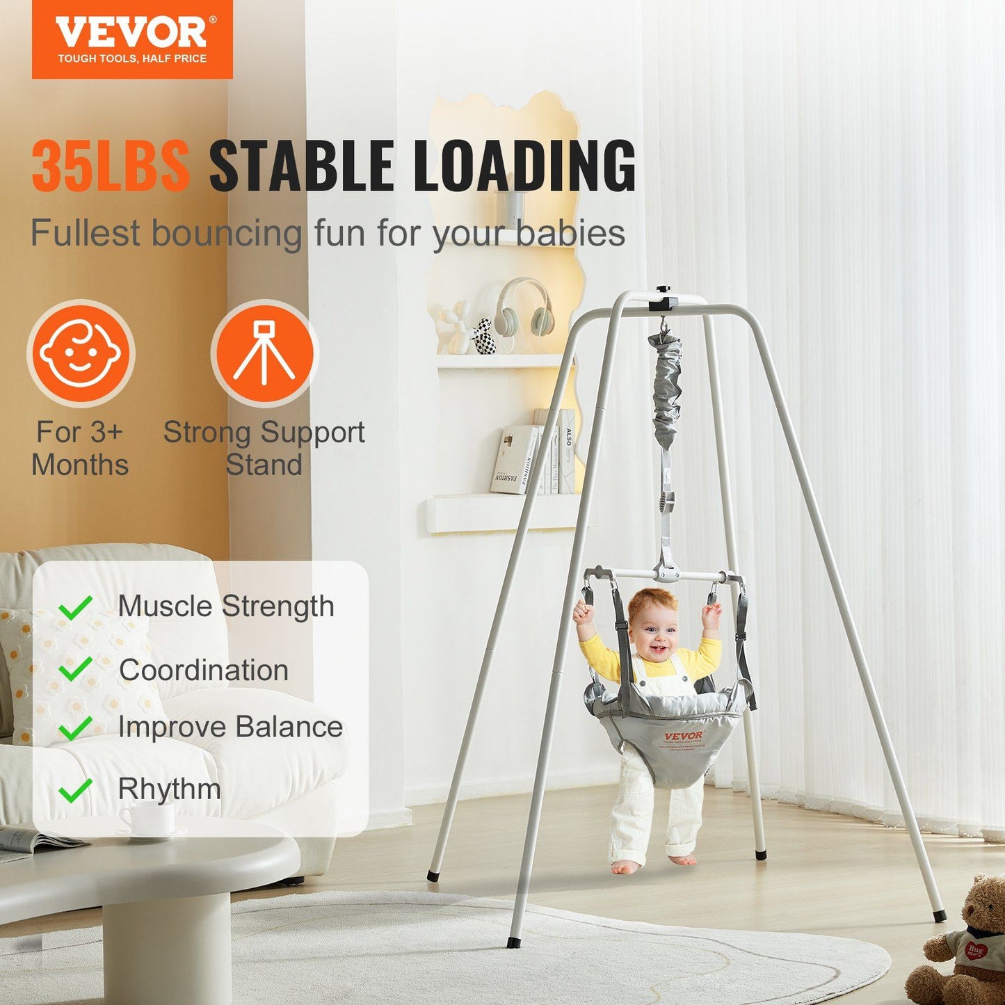 VEVOR Height-Adjustable Baby Jumper