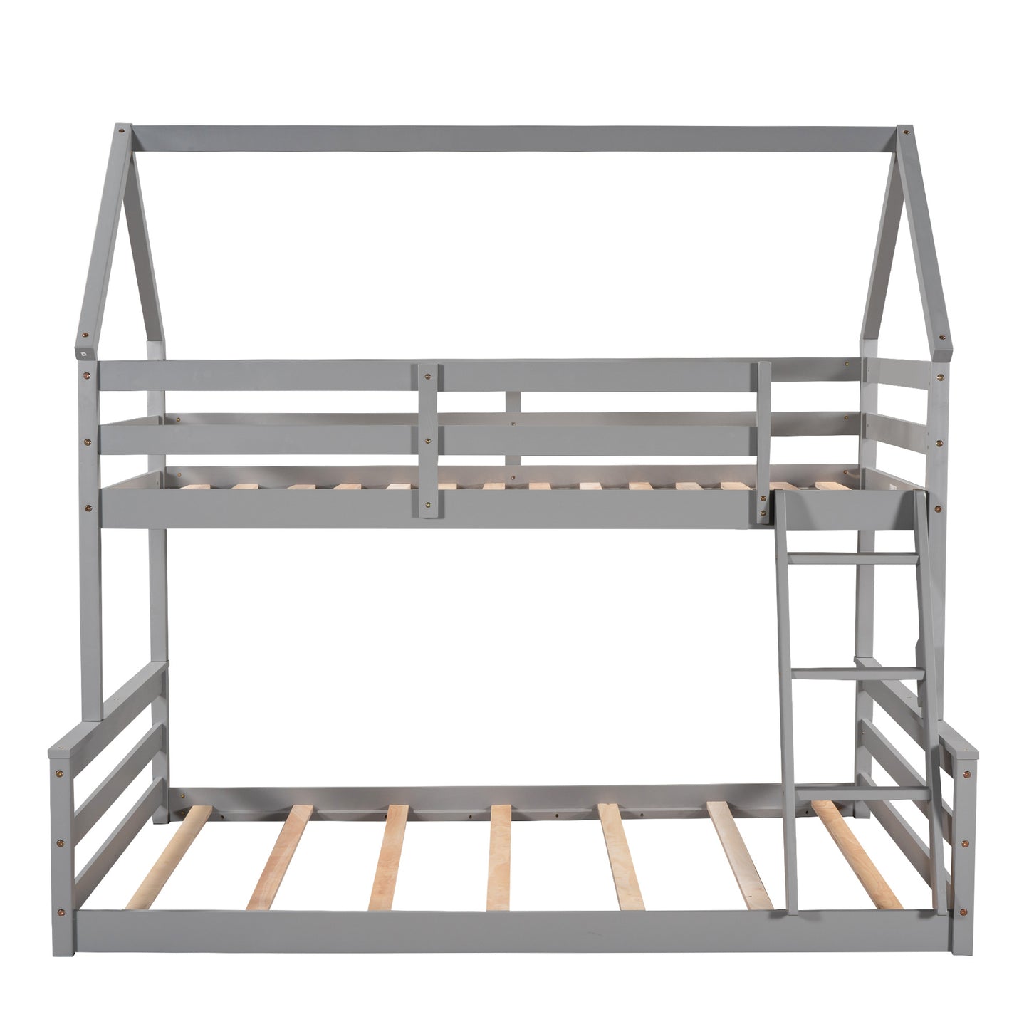 Twin over Full House Bunk Bed w/Built-in Ladder