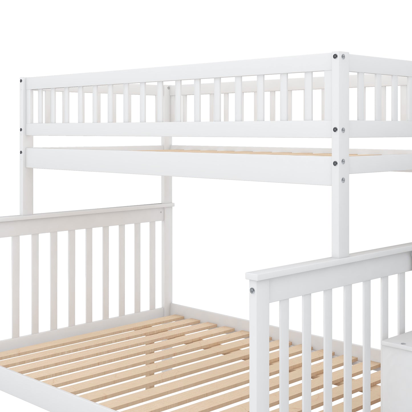 Twin over Full Bunk Bed w/Trundle & Staircase