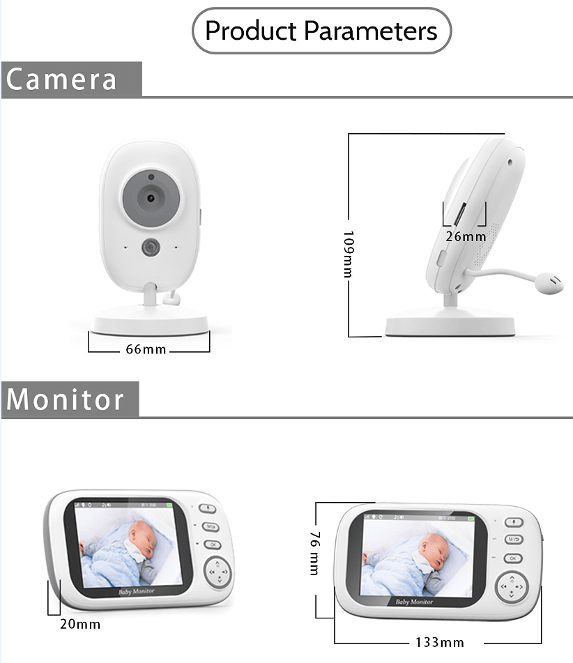 3.5 inch LCD MicroSD Video Baby Monitor