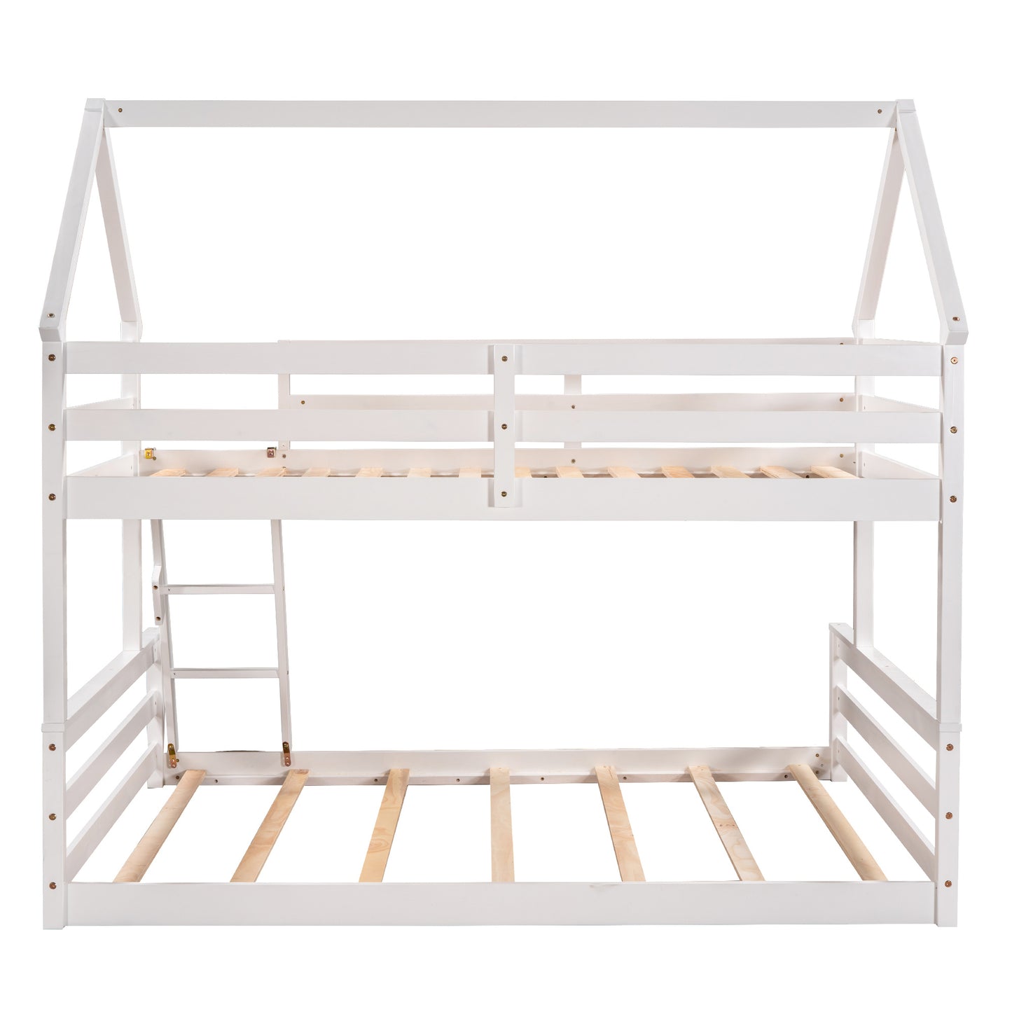 Twin over Full House Bunk Bed w/Built-in Ladder