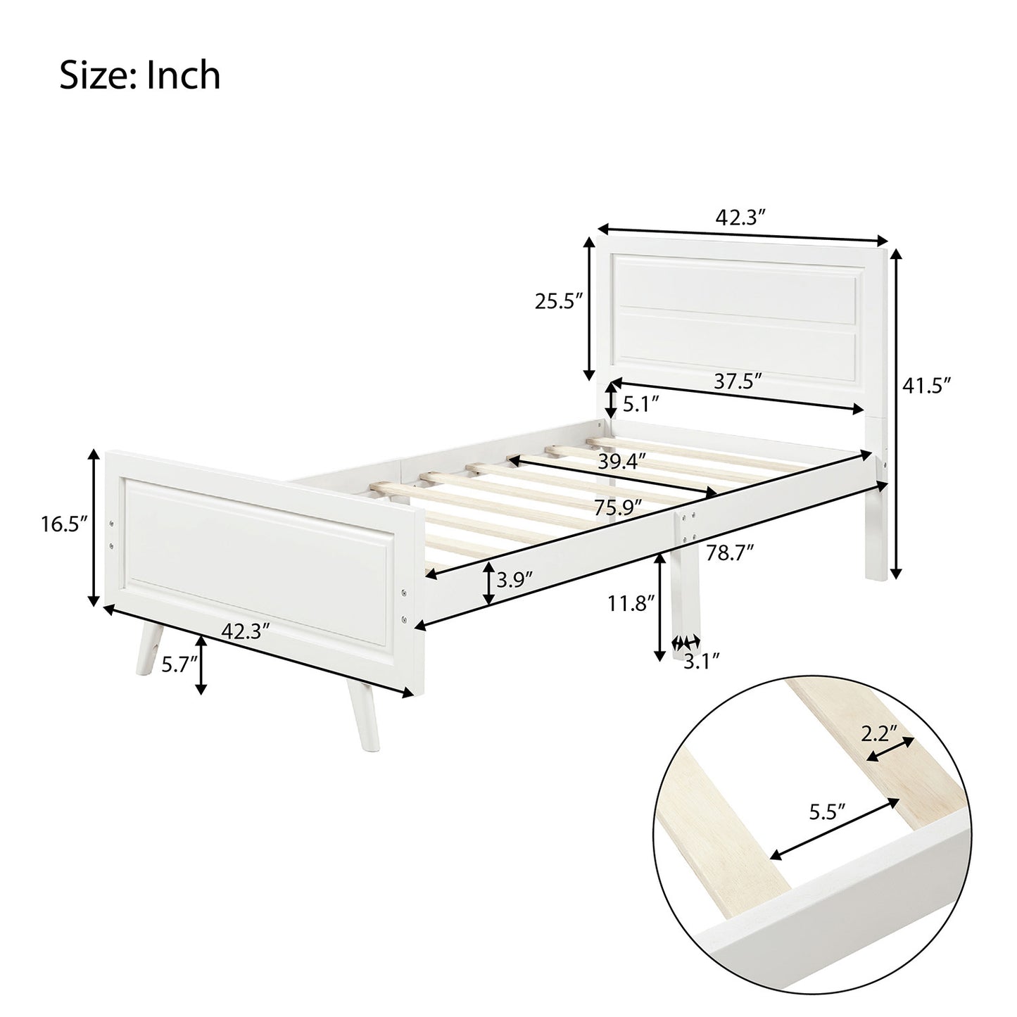 Wood Platform Twin Bed