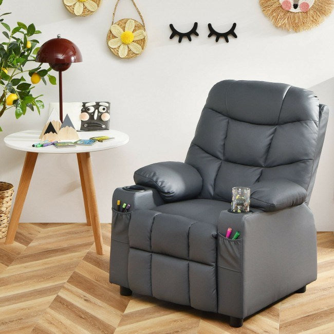 Kids Recliner w/ Cup Holders and Side Pockets