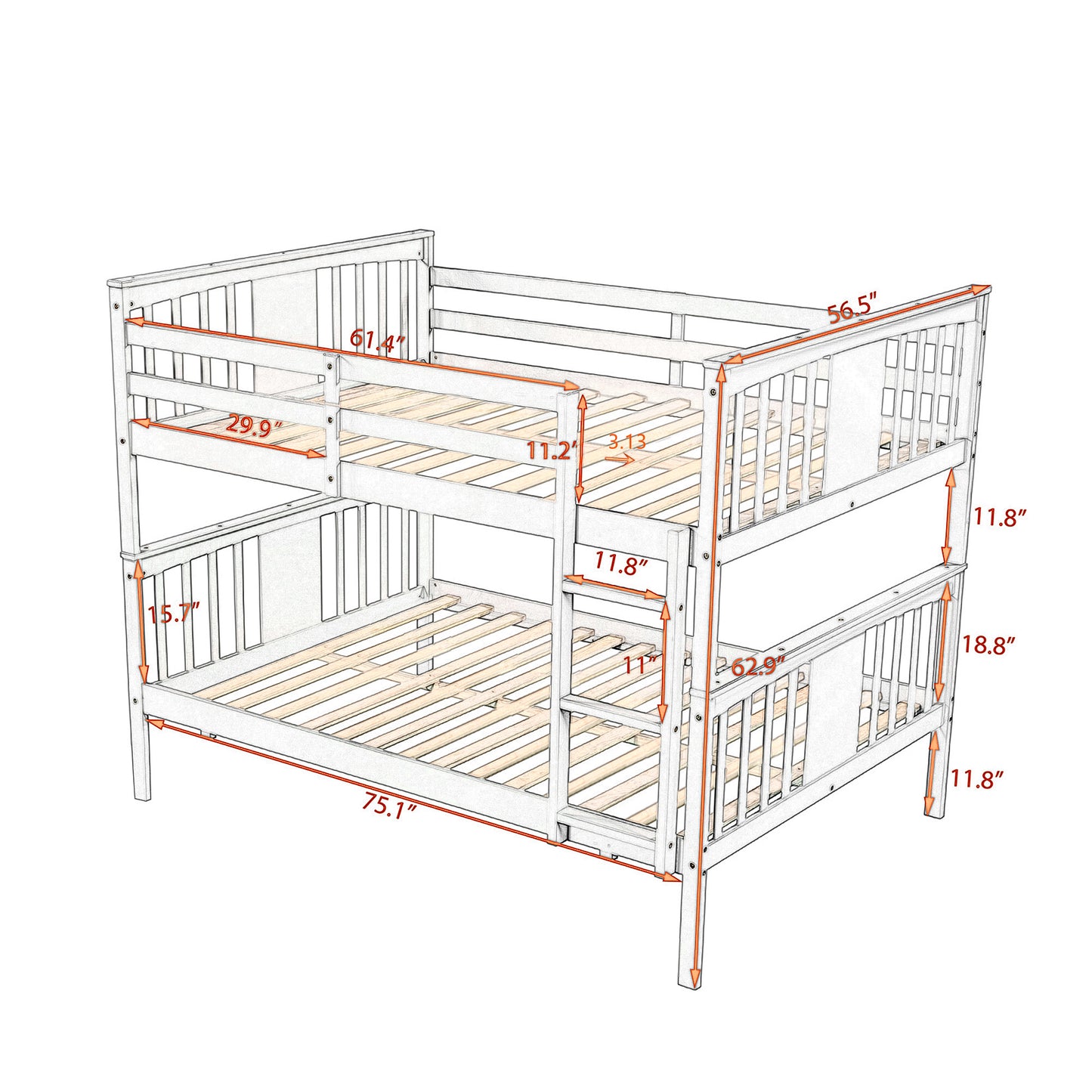 Full Bunk Bed w/Ladder