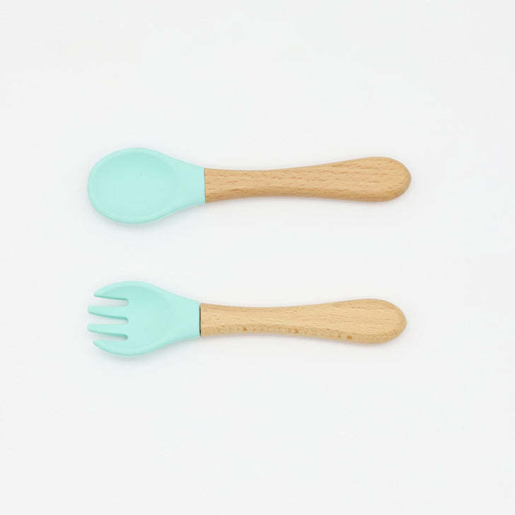 Silicone Wooden Handle Cutlery