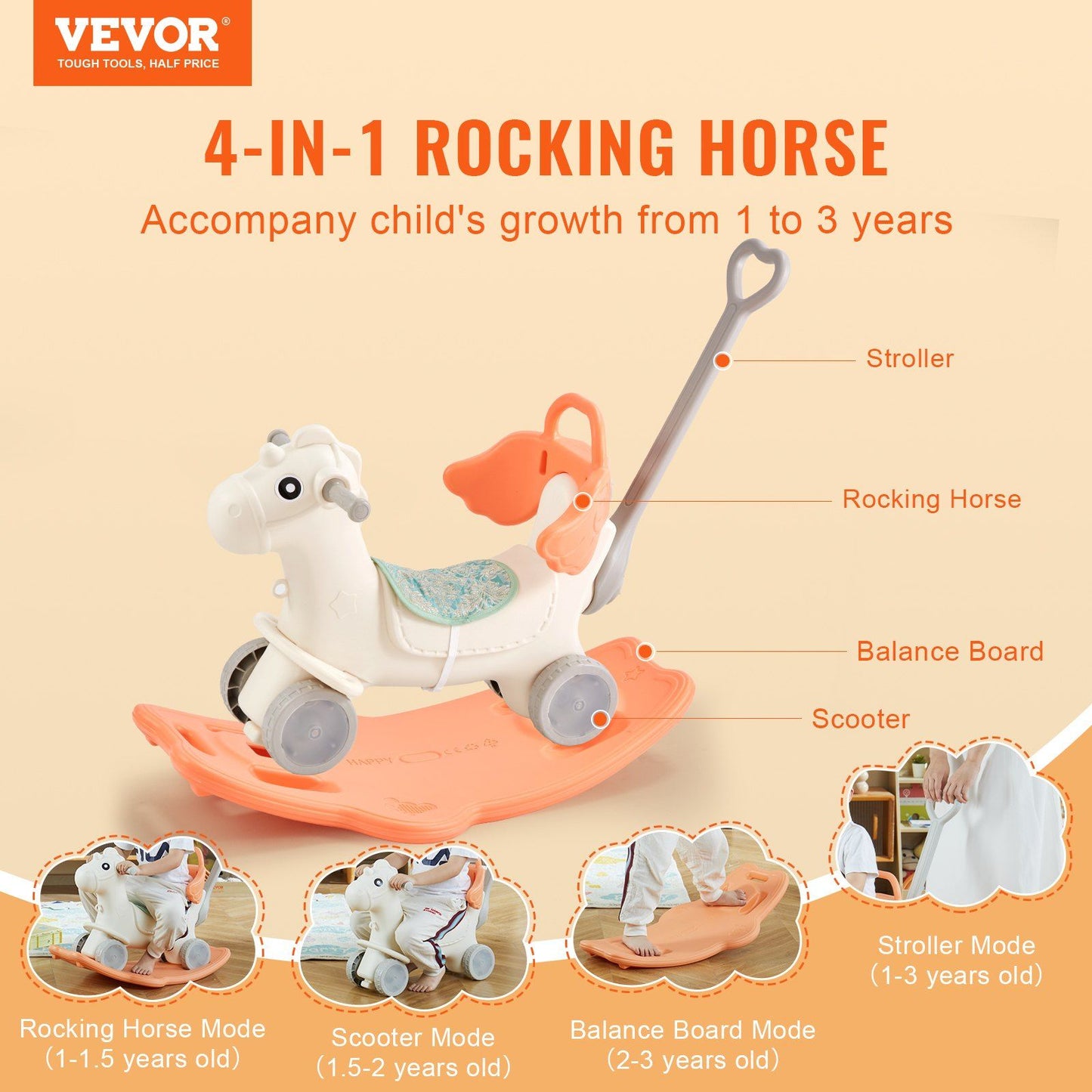 4 in 1 Rocking Horse