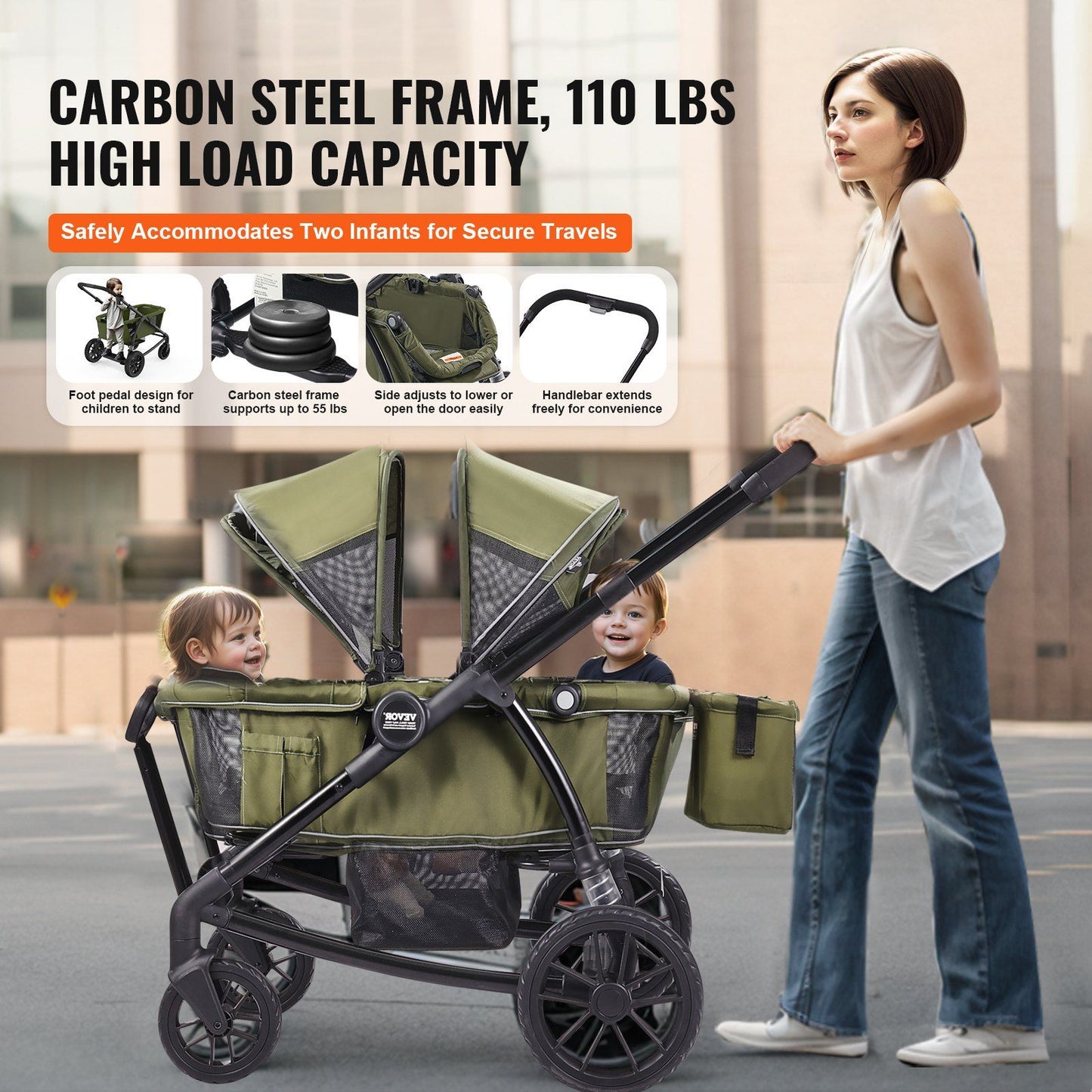 2-in-1 All-Terrain Collapsible Wagon