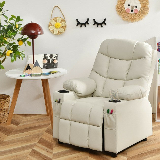 Kids Recliner w/ Cup Holders and Side Pockets