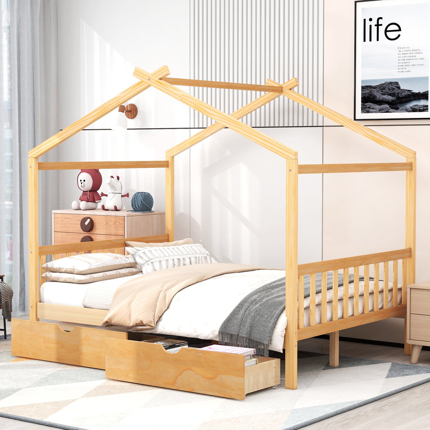 Full Size Roof Design Platform Bed