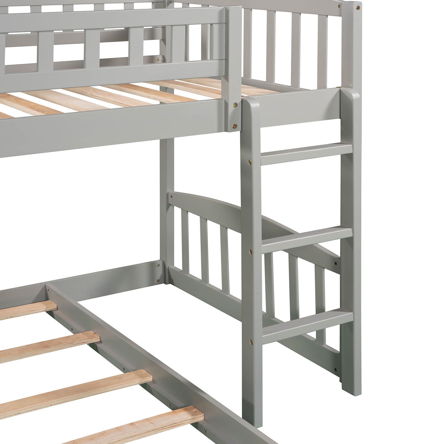 Stairway Twin over Twin Bunk Bed w/Two Drawers and Slide