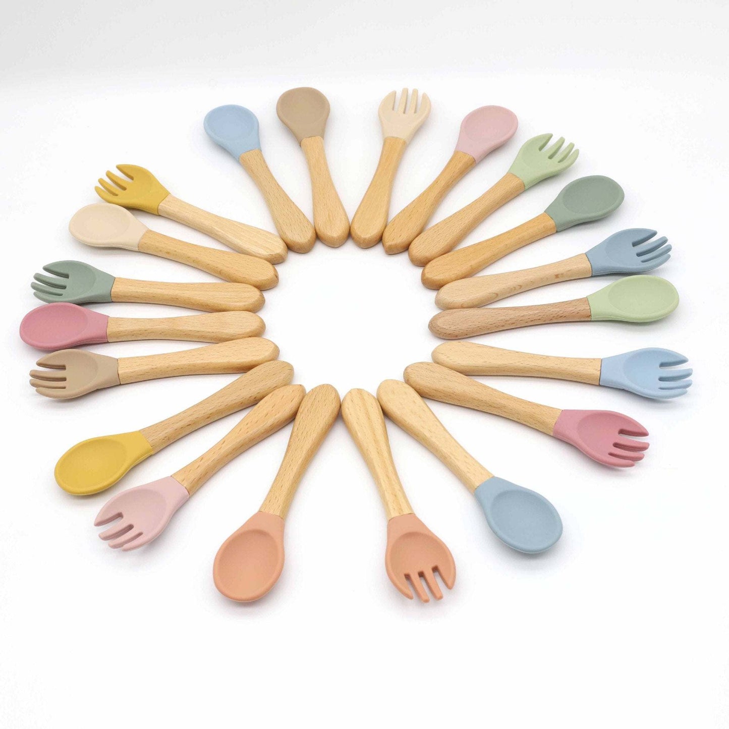 Silicone Wooden Handle Cutlery