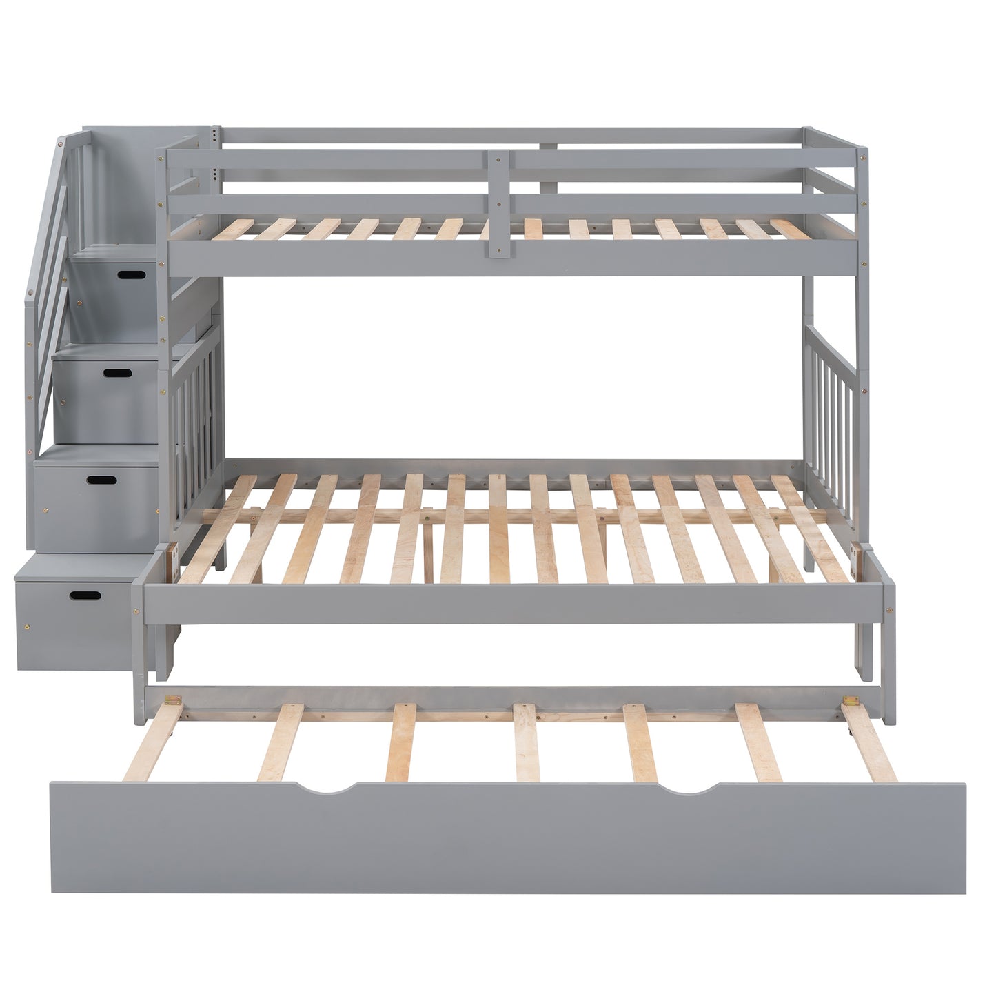 Twin over Twin/Full Bunk Bed w/Twin Size Trundle