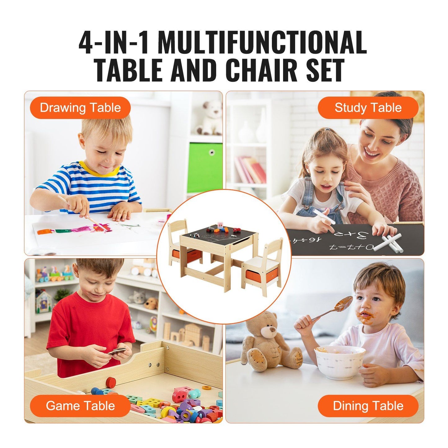 Wooden Table and Chair Set