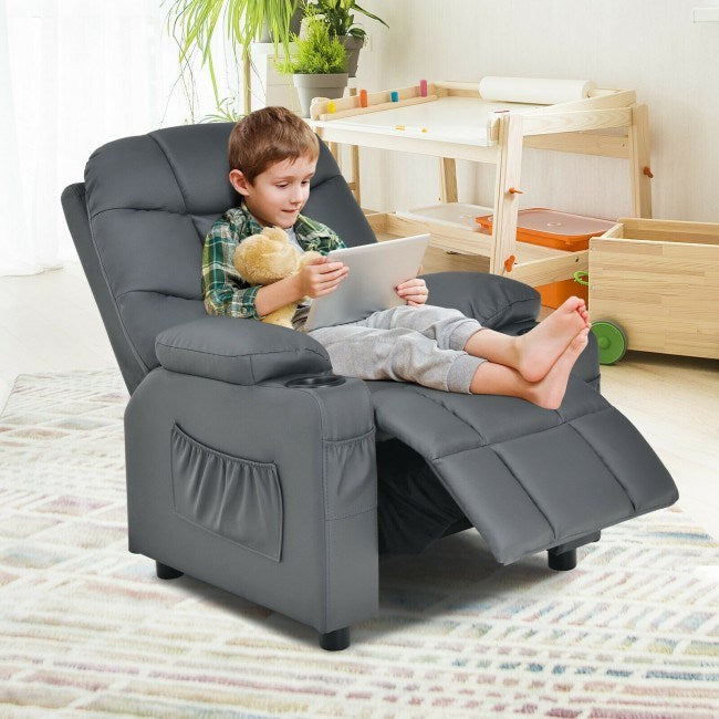 Kids Recliner w/ Cup Holders and Side Pockets