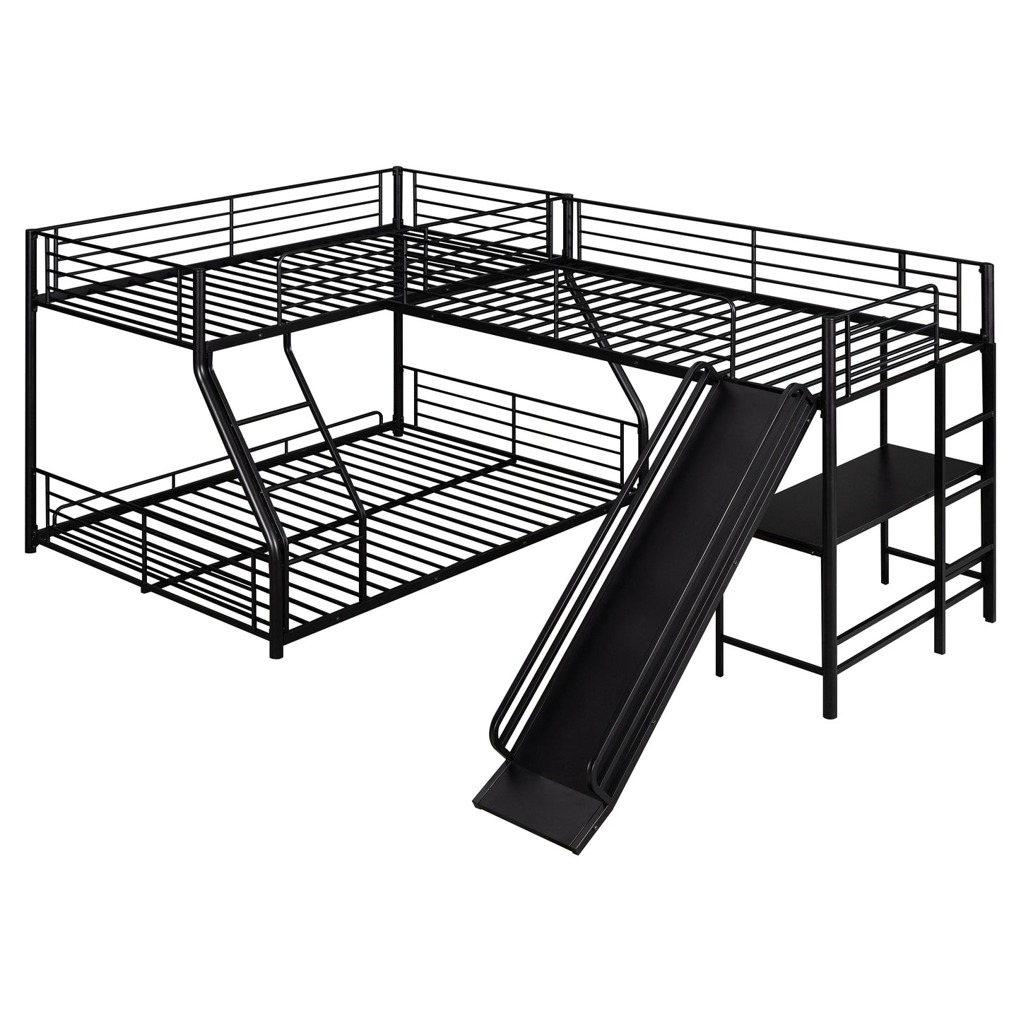 L-Shaped Twin over Full Bunk Bed