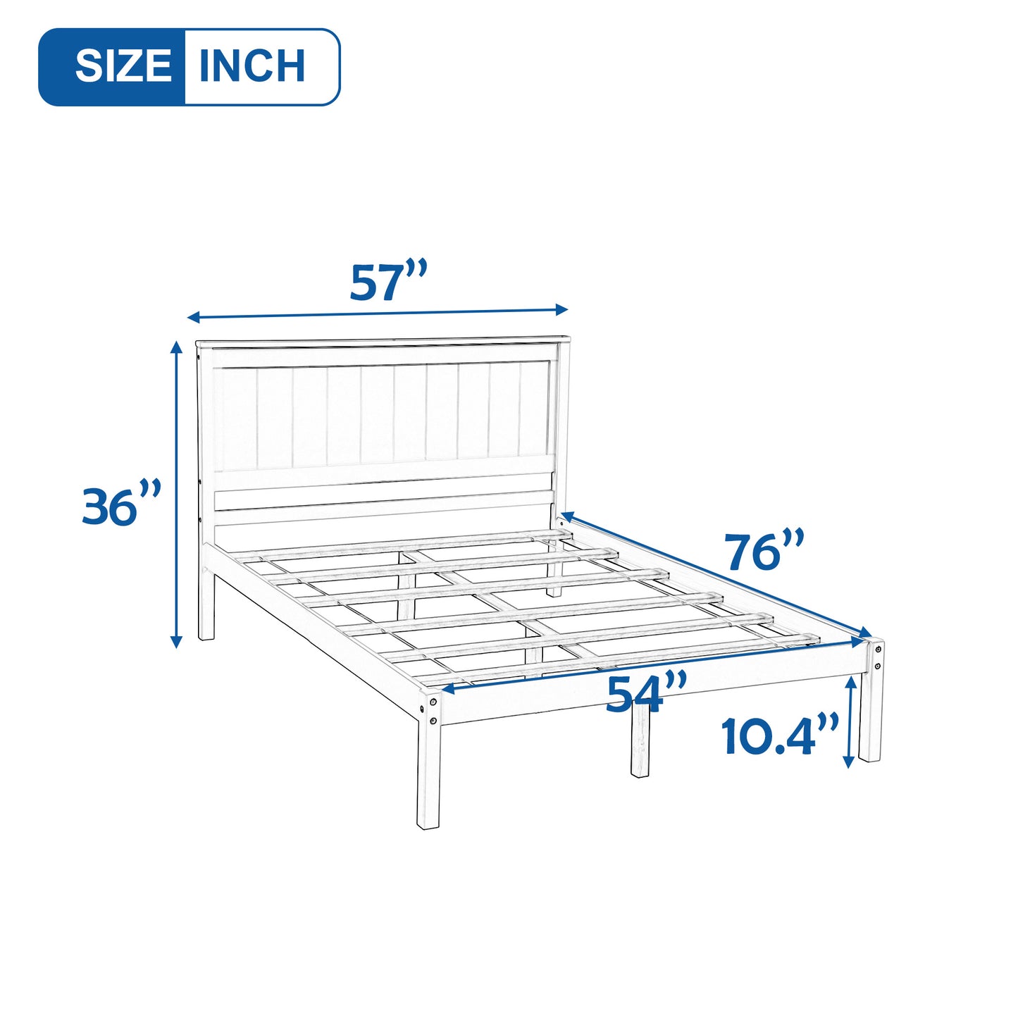 Full Bed Frame w/Headboard (Espresso)---No Box Spring Needed