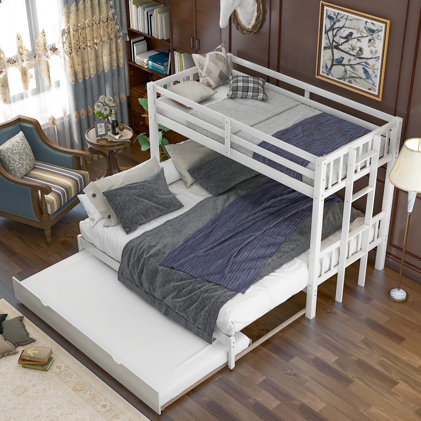 Twin Pull-out Bunk Bed w/Trundle