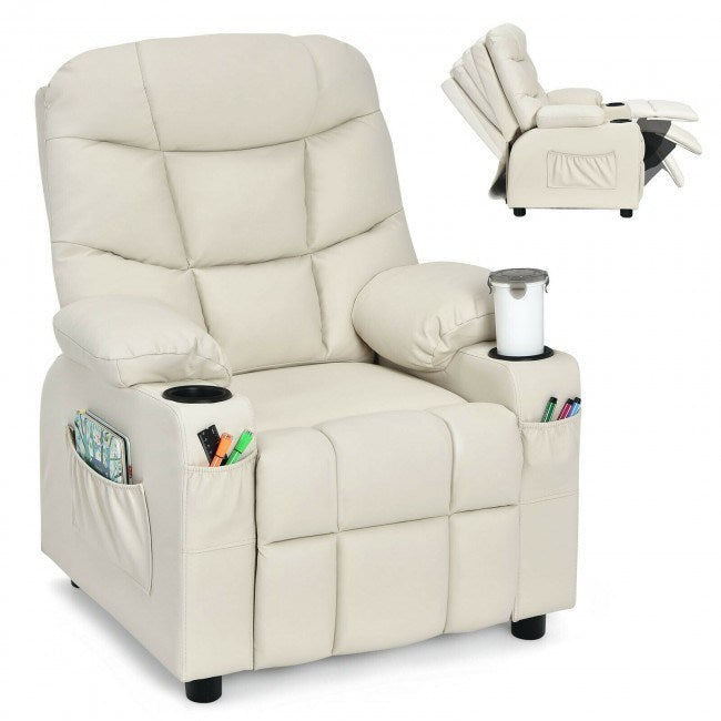 Kids Recliner w/ Cup Holders and Side Pockets