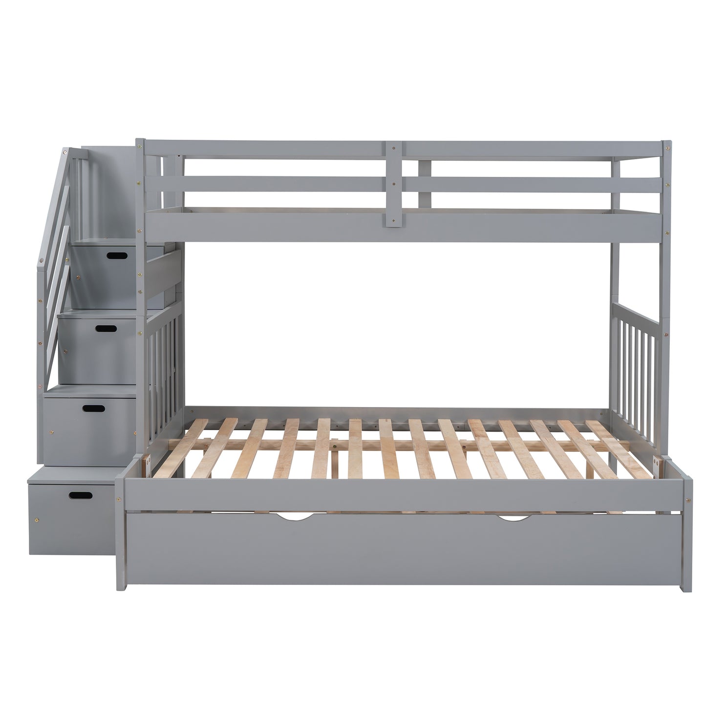 Twin over Twin/Full Bunk Bed w/Twin Size Trundle