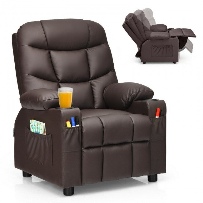 Kids Recliner w/ Cup Holders and Side Pockets