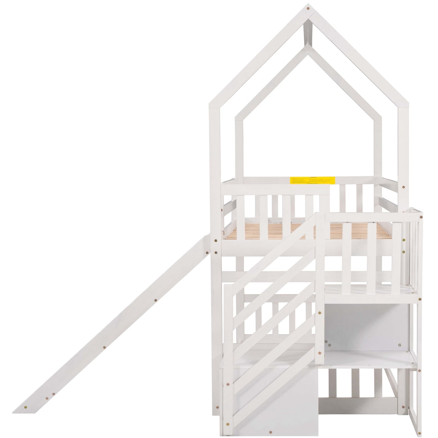 Twin over Twin Bunk Bed with Convertible Slide & Storage Staircase