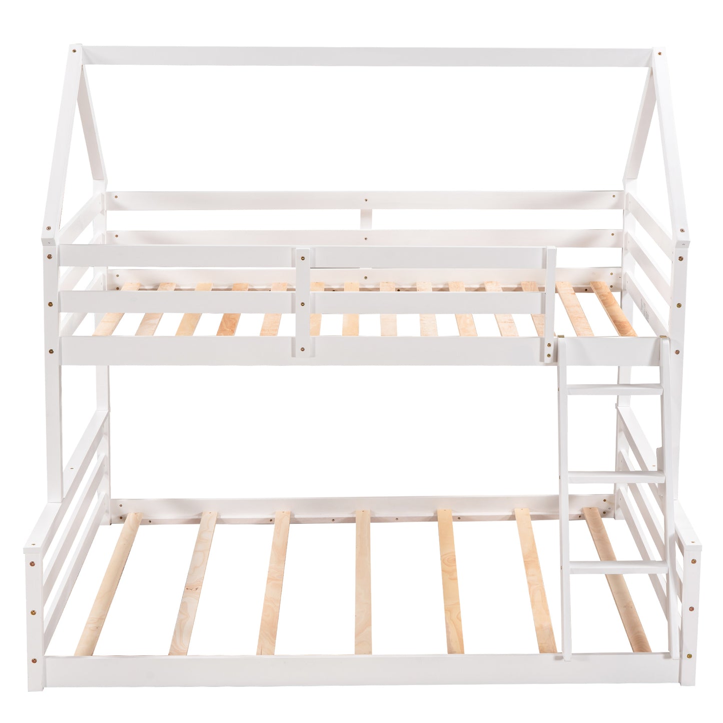 Twin over Full House Bunk Bed w/Built-in Ladder