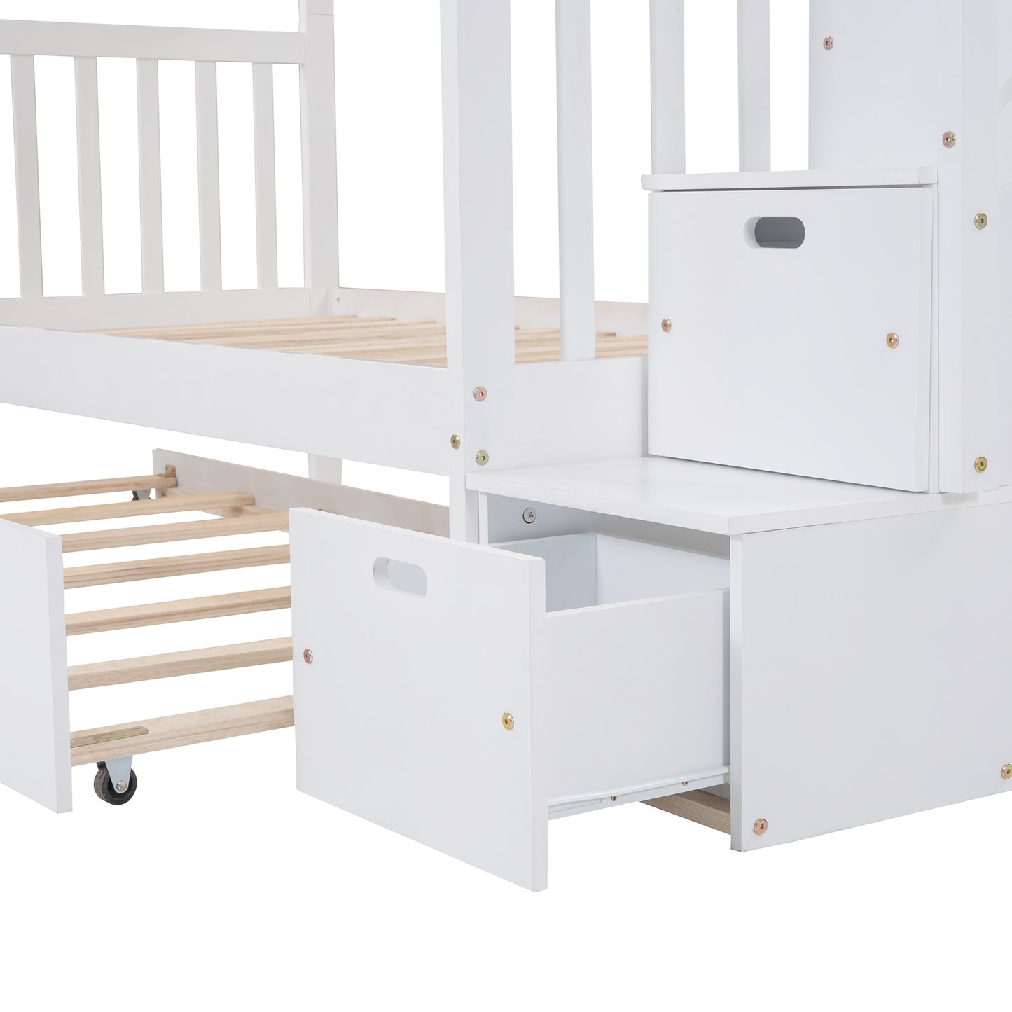 Twin over Twin/Full Bunk Bed w/Twin Size Trundle