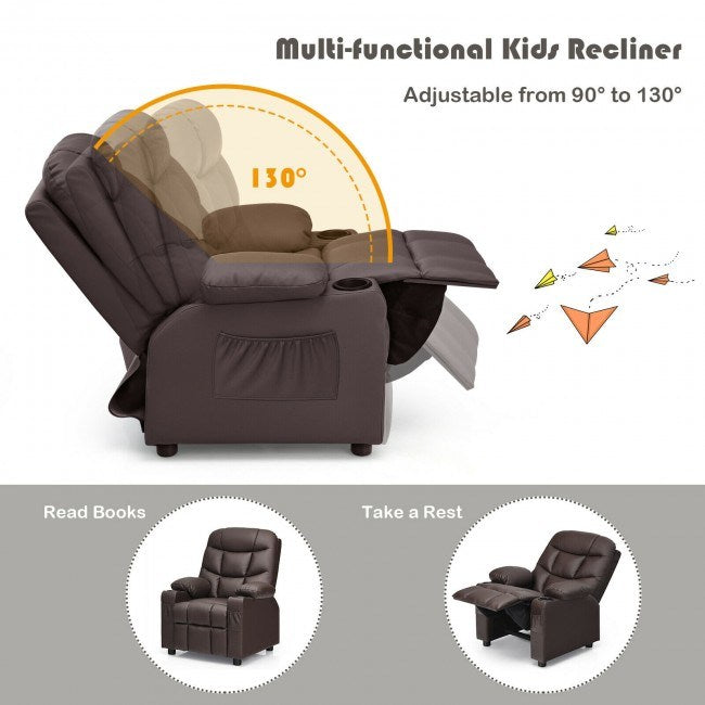 Kids Recliner w/ Cup Holders and Side Pockets