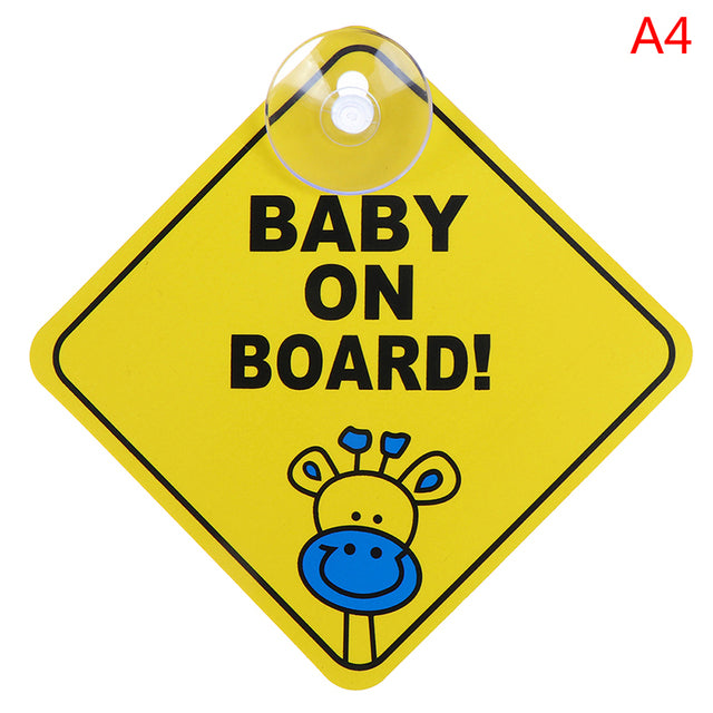 1PC Baby On Board Sign w/ Suction Cup