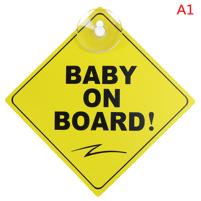 1PC Baby On Board Sign w/ Suction Cup