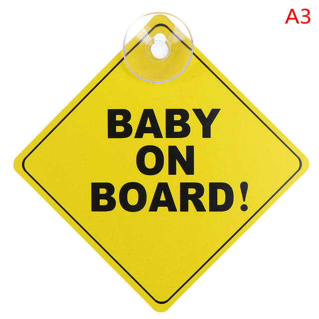 1PC Baby On Board Sign w/ Suction Cup