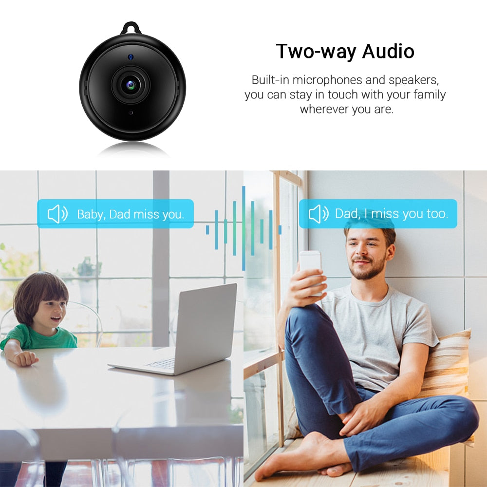 Mini Wifi IP Wireless Indoor Camera HD 1080P With Nightvision & Two Way Audio