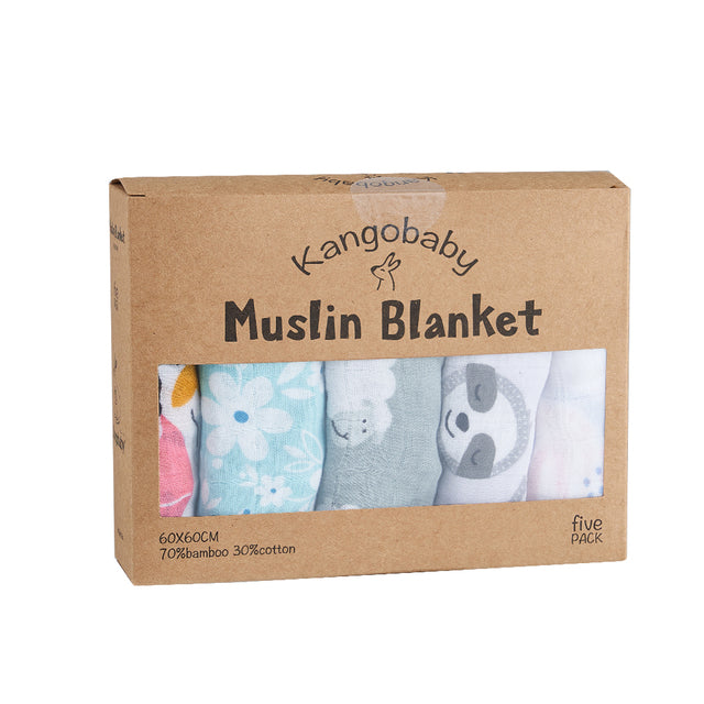 5 Pack Muslin Blanket Set