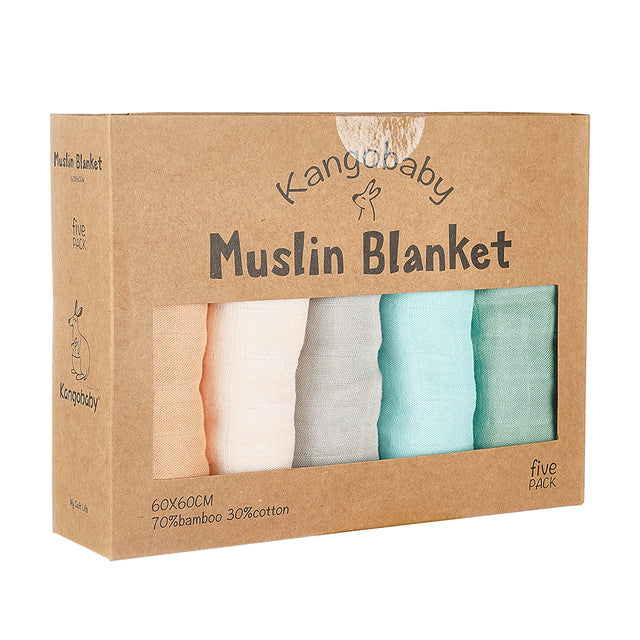 5 Pack Muslin Blanket Set