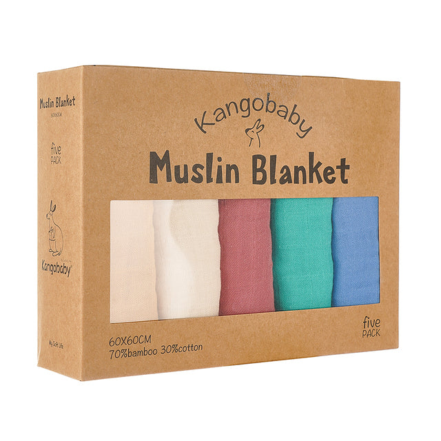 5 Pack Muslin Blanket Set