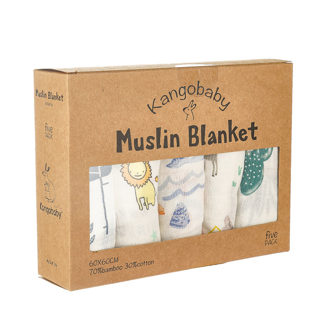 5 Pack Muslin Blanket Set