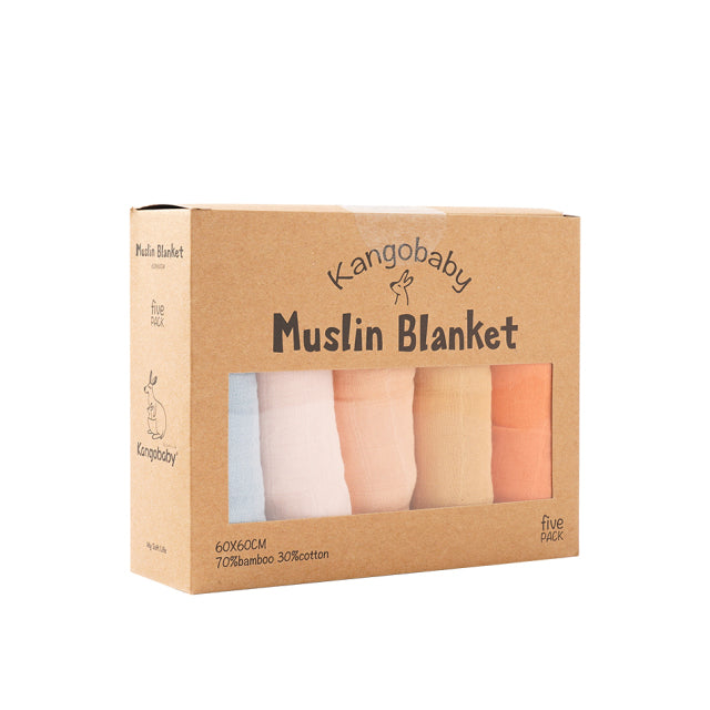 5 Pack Muslin Blanket Set