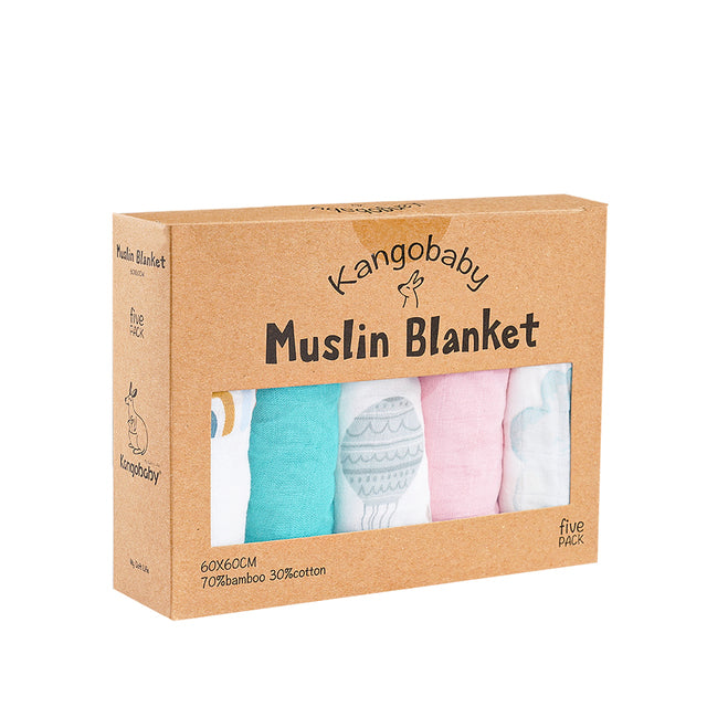 5 Pack Muslin Blanket Set