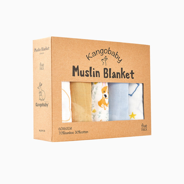 5 Pack Muslin Blanket Set