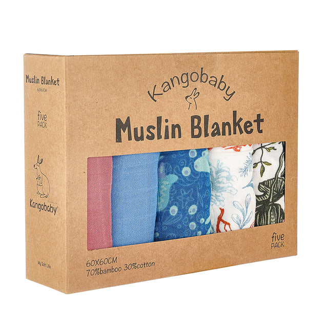 5 Pack Muslin Blanket Set