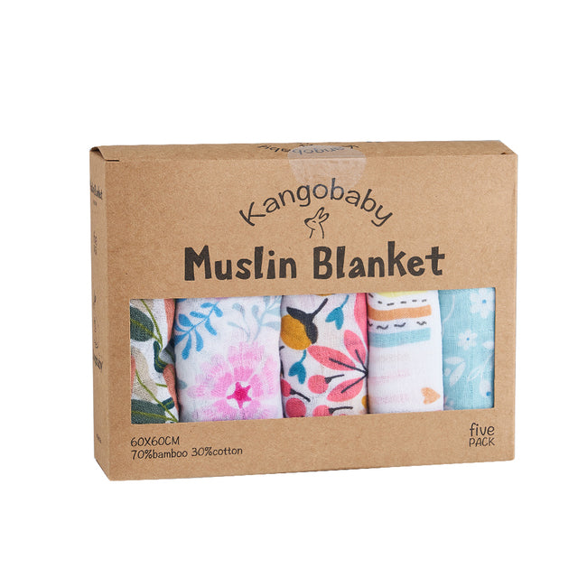 5 Pack Muslin Blanket Set